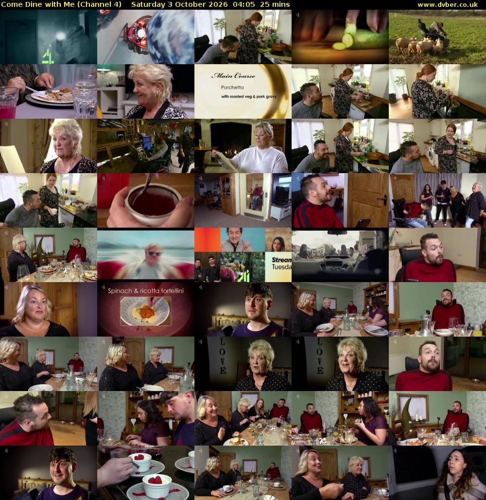 Come Dine with Me (Channel 4) Saturday 3 October 2026 04:05 - 04:30