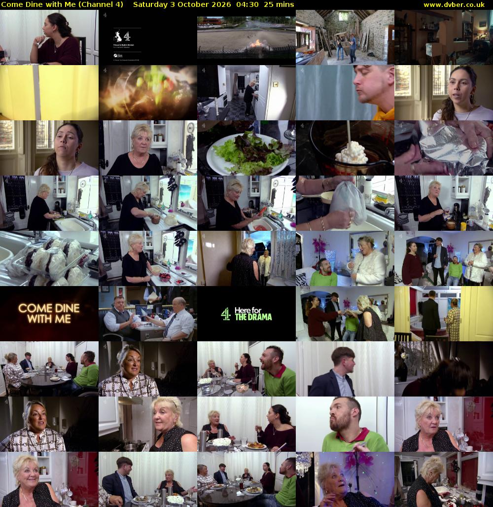 Come Dine with Me (Channel 4) Saturday 3 October 2026 04:30 - 04:55