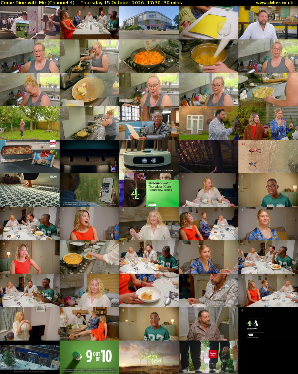 Come Dine with Me (Channel 4) Thursday 15 October 2026 17:30 - 18:00