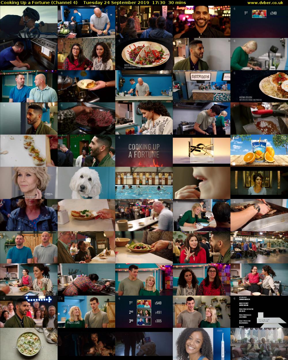 Cooking Up a Fortune (Channel 4) Tuesday 24 September 2019 17:30 - 18:00