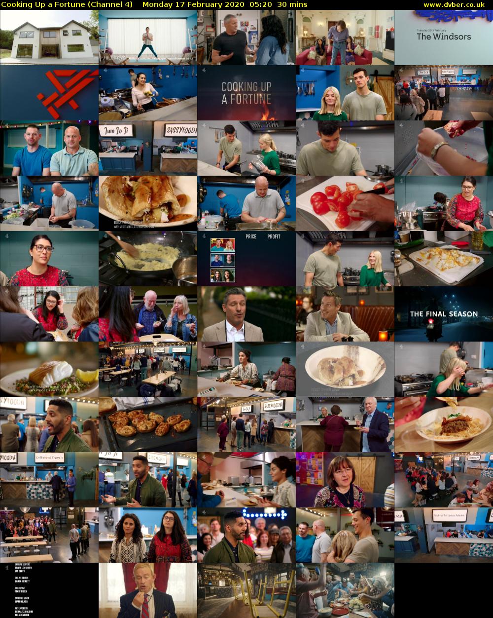 Cooking Up a Fortune (Channel 4) Monday 17 February 2020 05:20 - 05:50