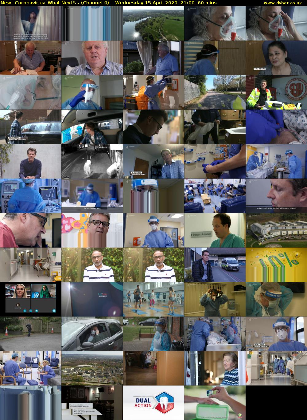Coronavirus: What Next?... (Channel 4) Wednesday 15 April 2020 21:00 - 22:00