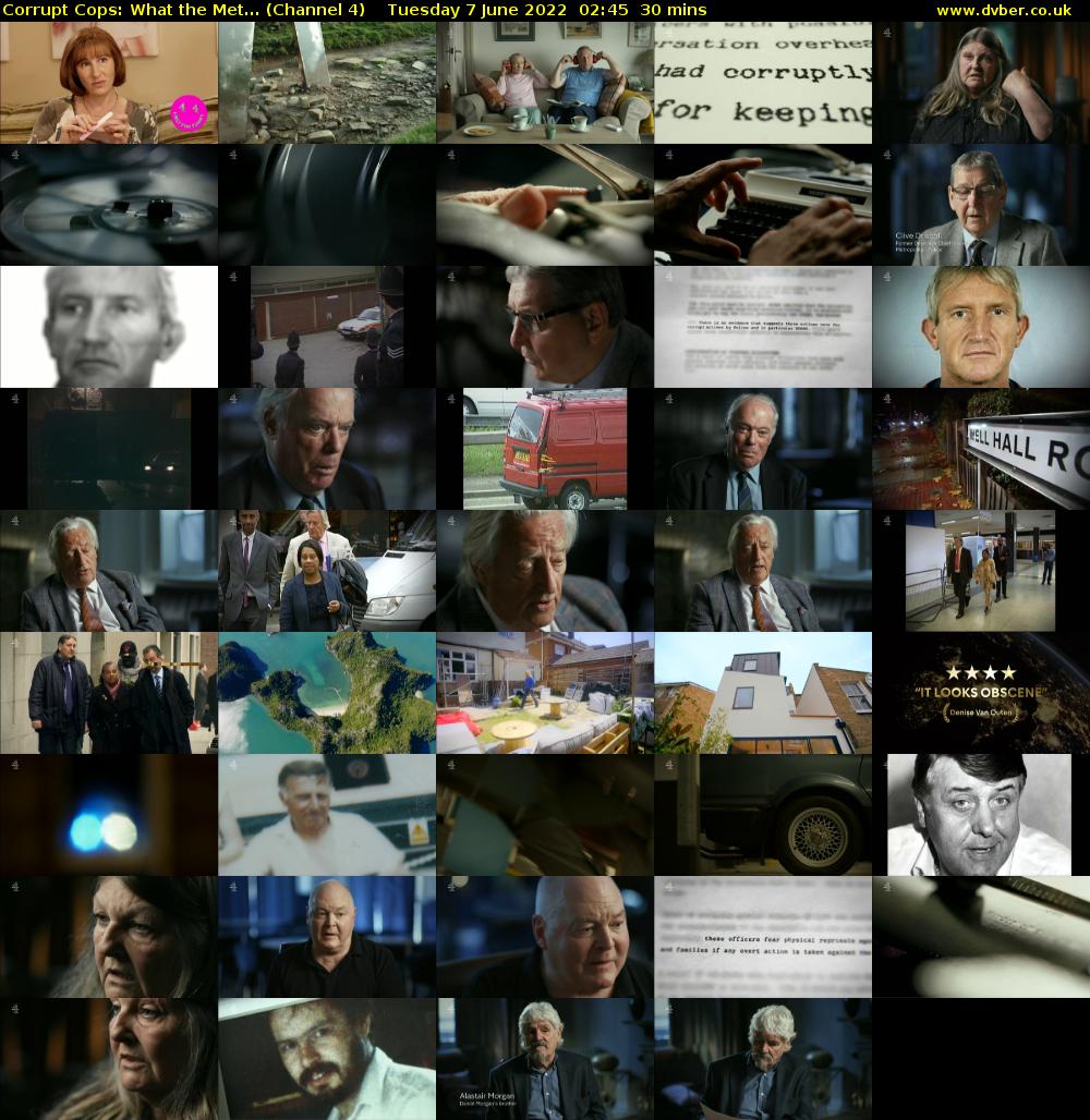 Corrupt Cops: What the Met... (Channel 4) Tuesday 7 June 2022 02:45 - 03:15