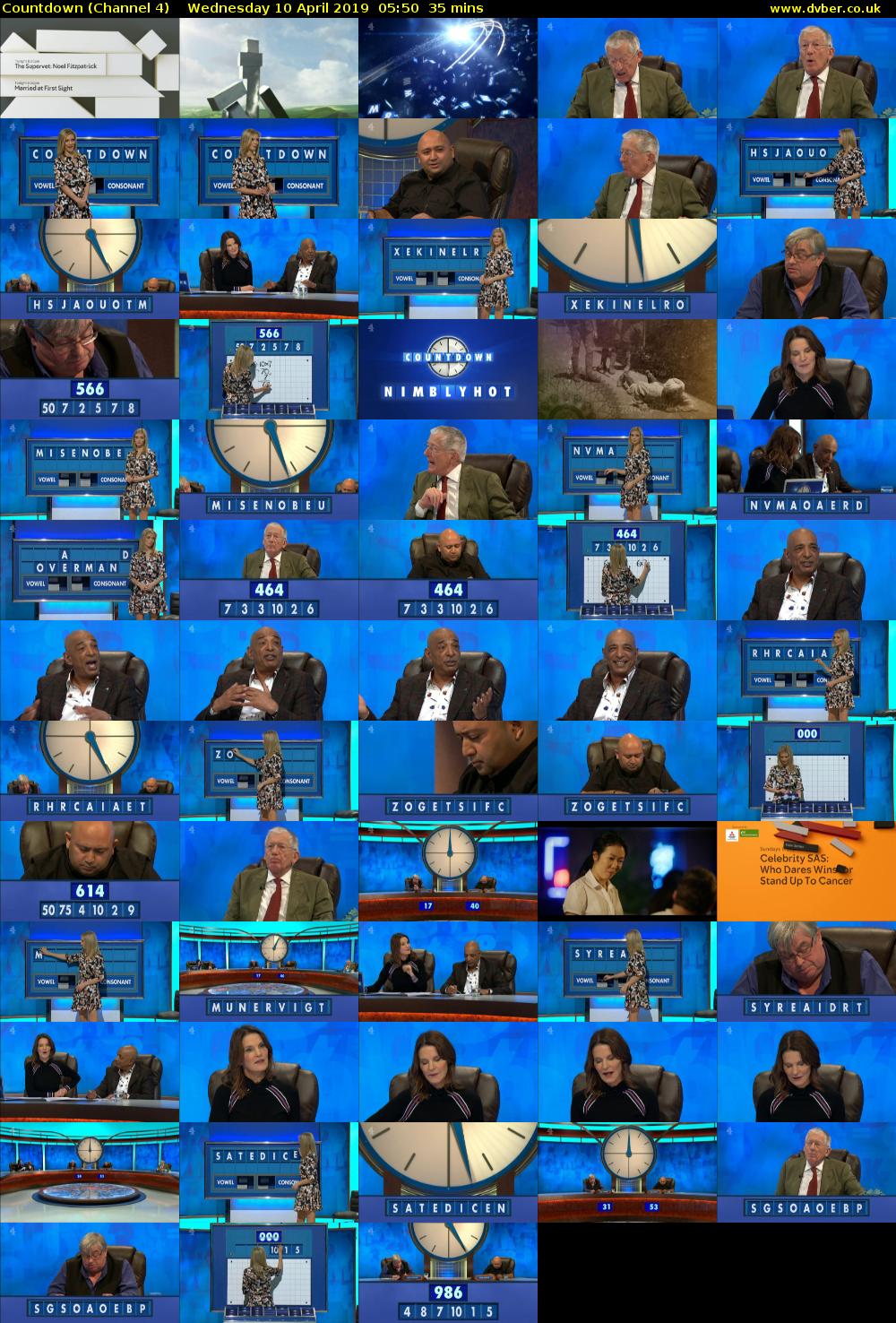 Countdown (Channel 4) Wednesday 10 April 2019 05:50 - 06:25