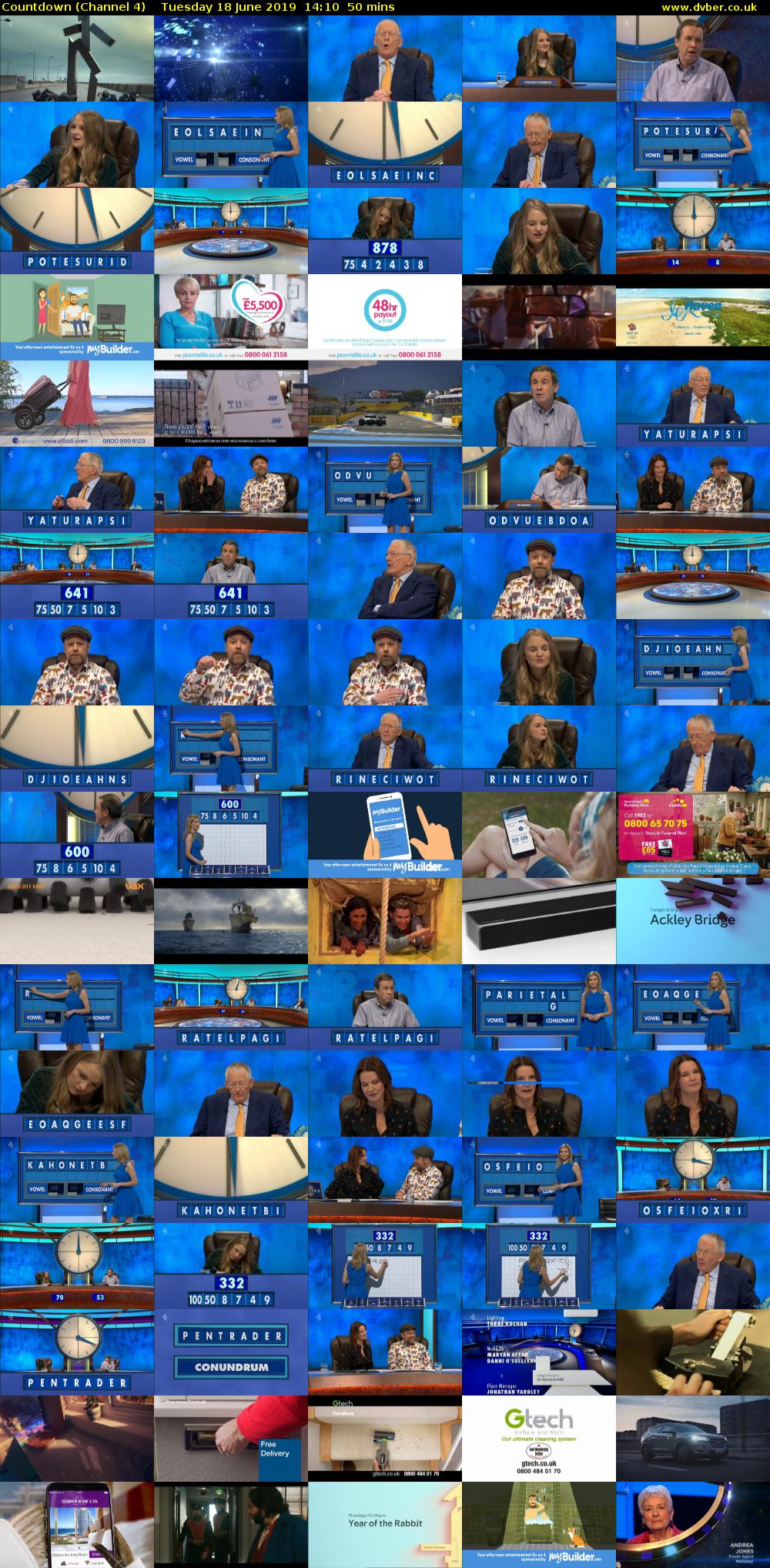 Countdown (Channel 4) Tuesday 18 June 2019 14:10 - 15:00