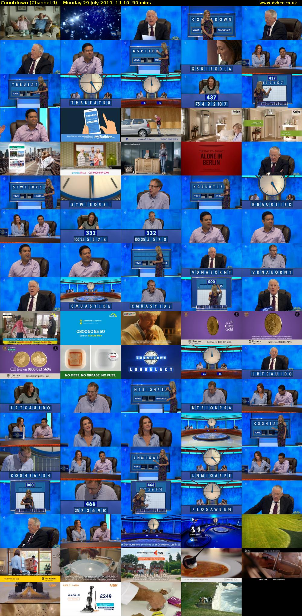 Countdown (Channel 4) Monday 29 July 2019 14:10 - 15:00