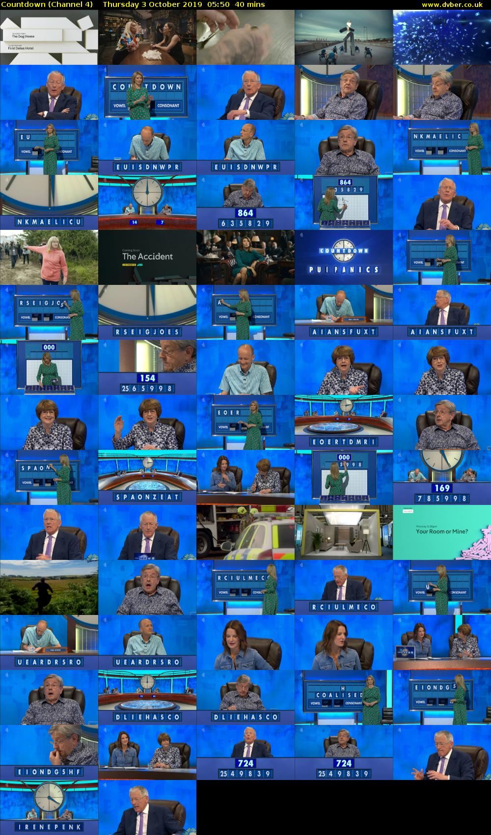 Countdown (Channel 4) Thursday 3 October 2019 05:50 - 06:30