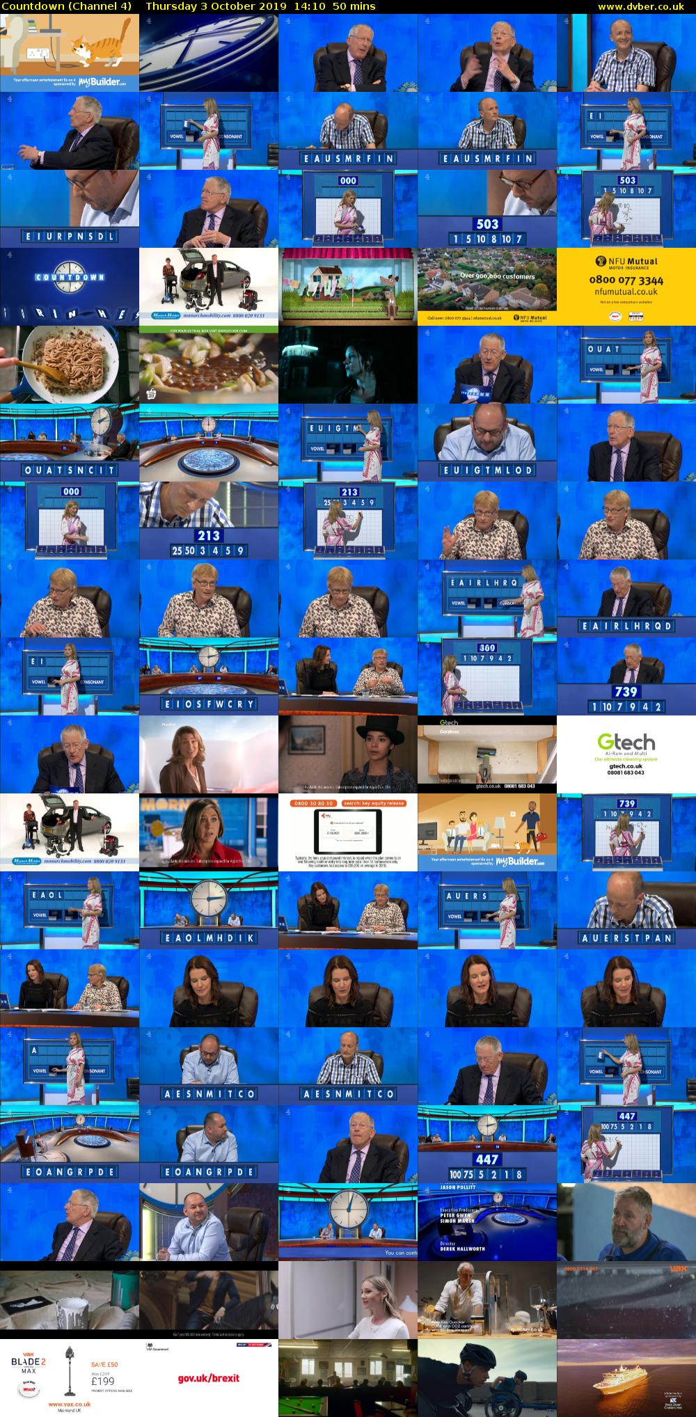 Countdown (Channel 4) Thursday 3 October 2019 14:10 - 15:00