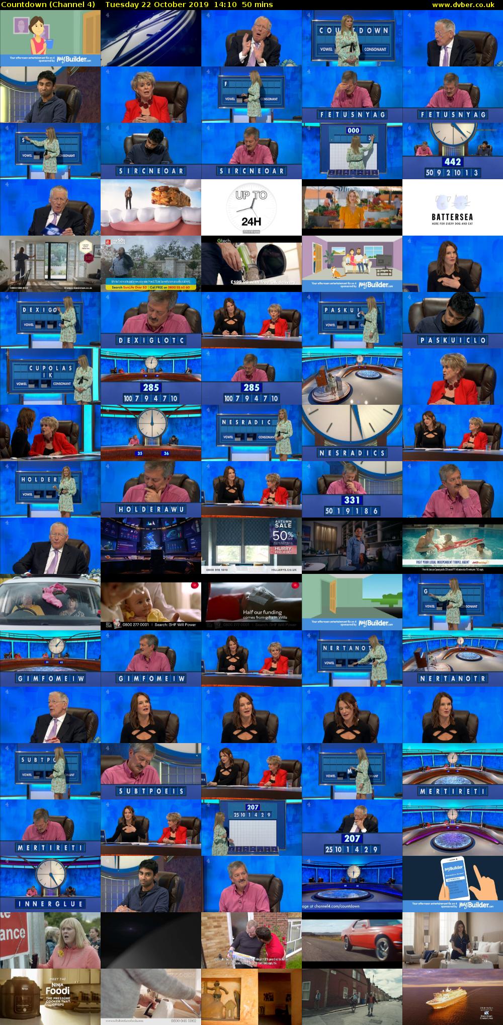 Countdown (Channel 4) Tuesday 22 October 2019 14:10 - 15:00