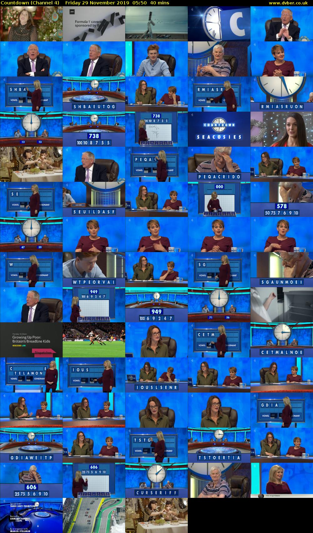 Countdown (Channel 4) Friday 29 November 2019 05:50 - 06:30