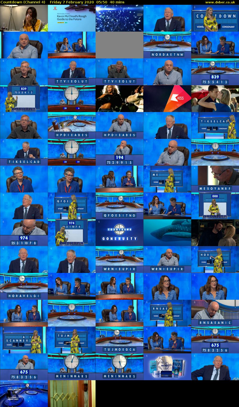 Countdown (Channel 4) Friday 7 February 2020 05:50 - 06:30