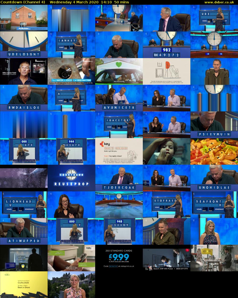 Countdown (Channel 4) Wednesday 4 March 2020 14:10 - 15:00