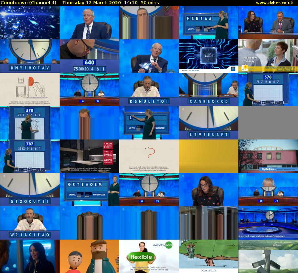 Countdown (Channel 4) Thursday 12 March 2020 14:10 - 15:00