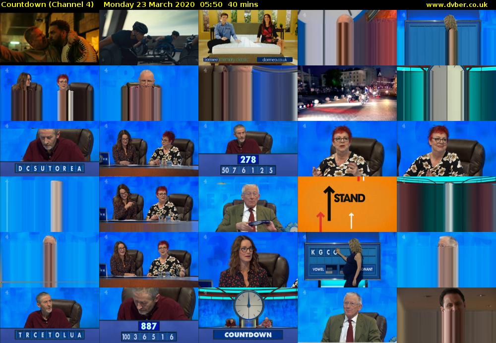 Countdown (Channel 4) Monday 23 March 2020 05:50 - 06:30
