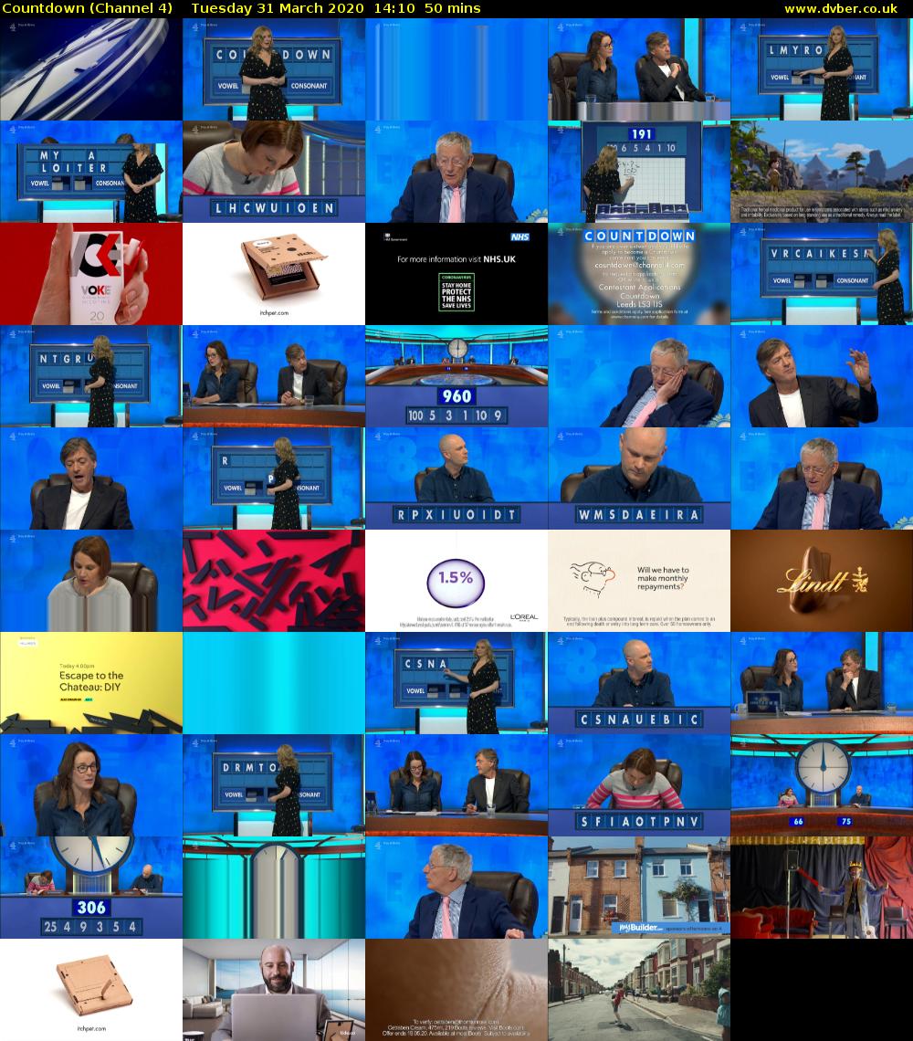 Countdown (Channel 4) Tuesday 31 March 2020 14:10 - 15:00