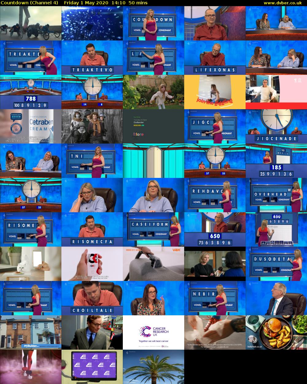Countdown (Channel 4) Friday 1 May 2020 14:10 - 15:00