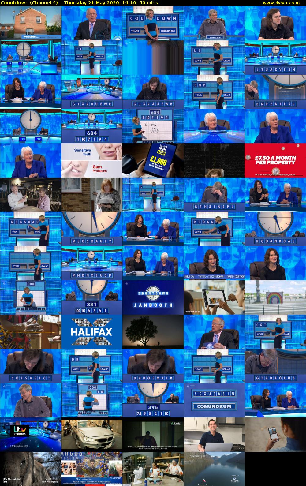 Countdown (Channel 4) Thursday 21 May 2020 14:10 - 15:00