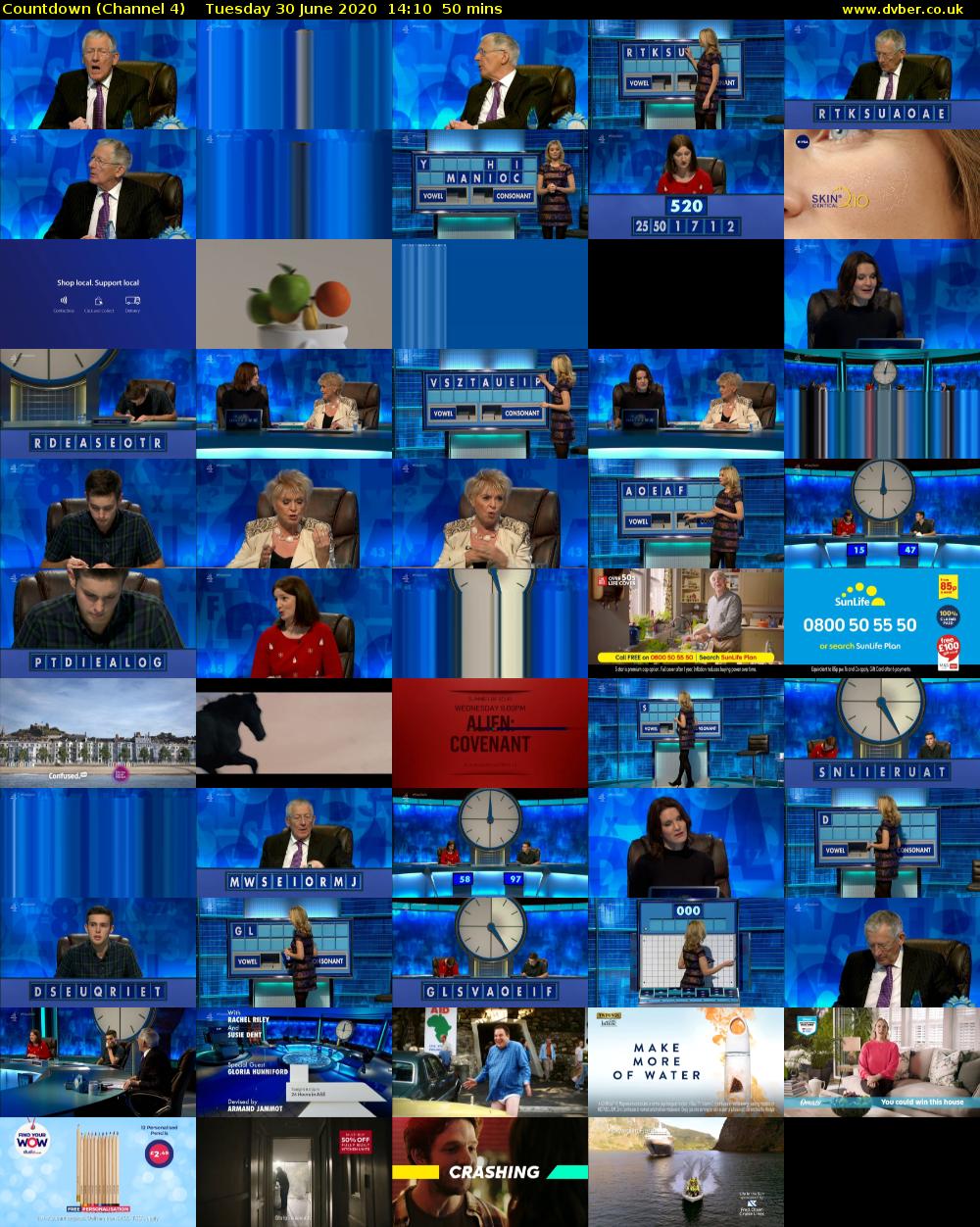 Countdown (Channel 4) Tuesday 30 June 2020 14:10 - 15:00