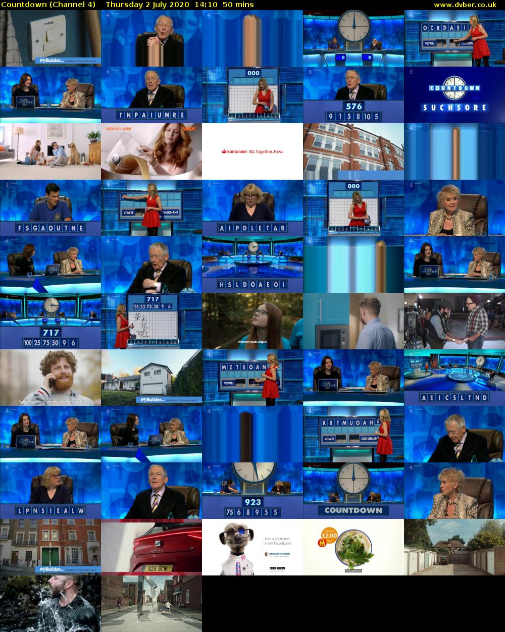 Countdown (Channel 4) Thursday 2 July 2020 14:10 - 15:00