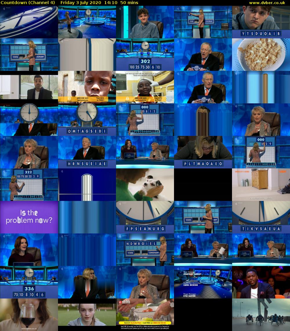 Countdown (Channel 4) Friday 3 July 2020 14:10 - 15:00