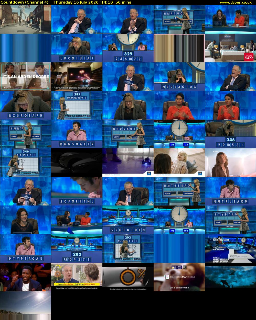 Countdown (Channel 4) Thursday 16 July 2020 14:10 - 15:00