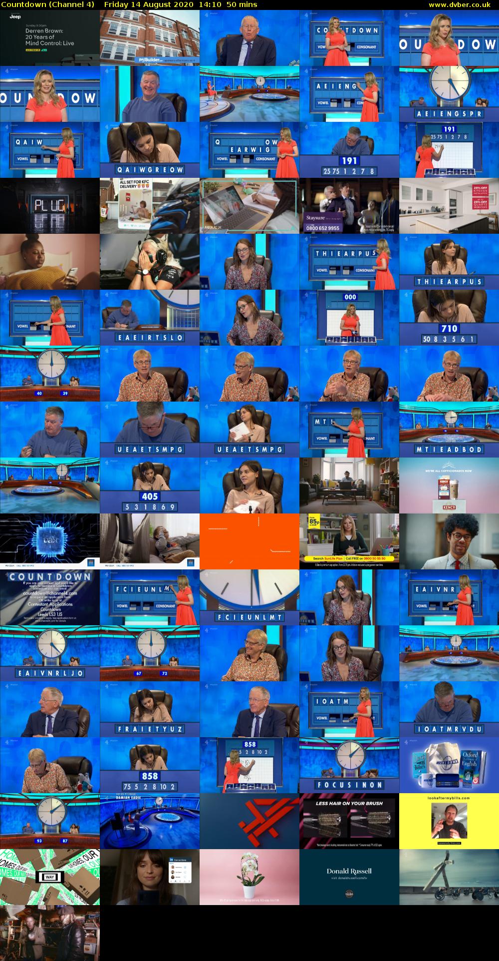 Countdown (Channel 4) Friday 14 August 2020 14:10 - 15:00