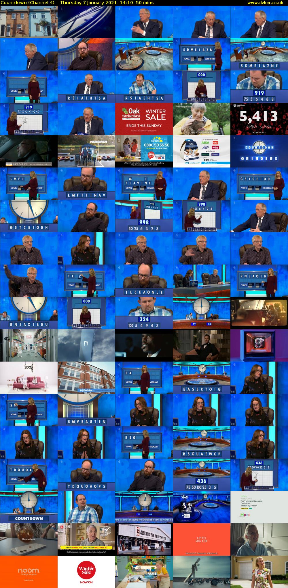 Countdown (Channel 4) Thursday 7 January 2021 14:10 - 15:00
