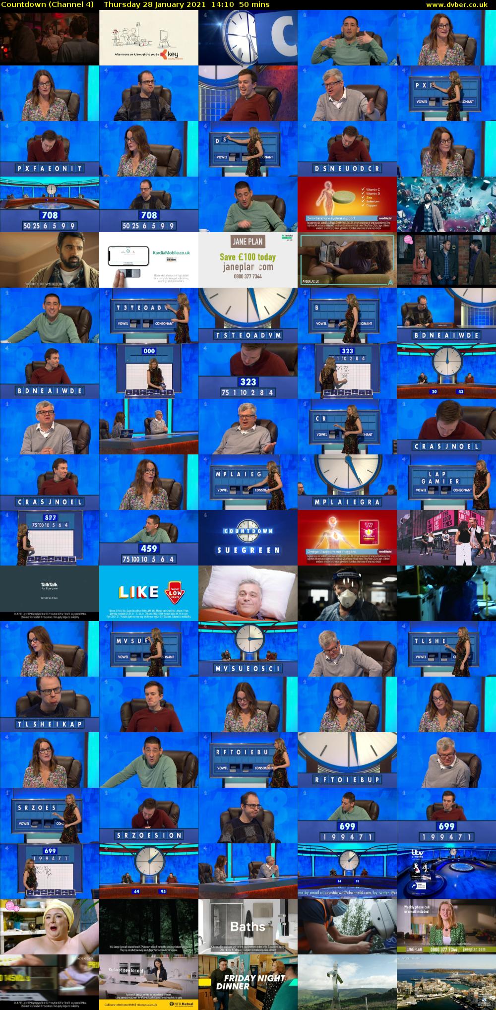 Countdown (Channel 4) Thursday 28 January 2021 14:10 - 15:00