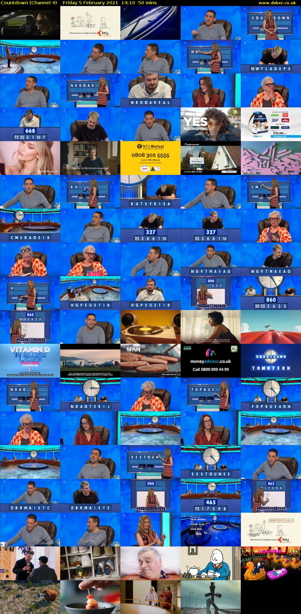 Countdown (Channel 4) Friday 5 February 2021 14:10 - 15:00