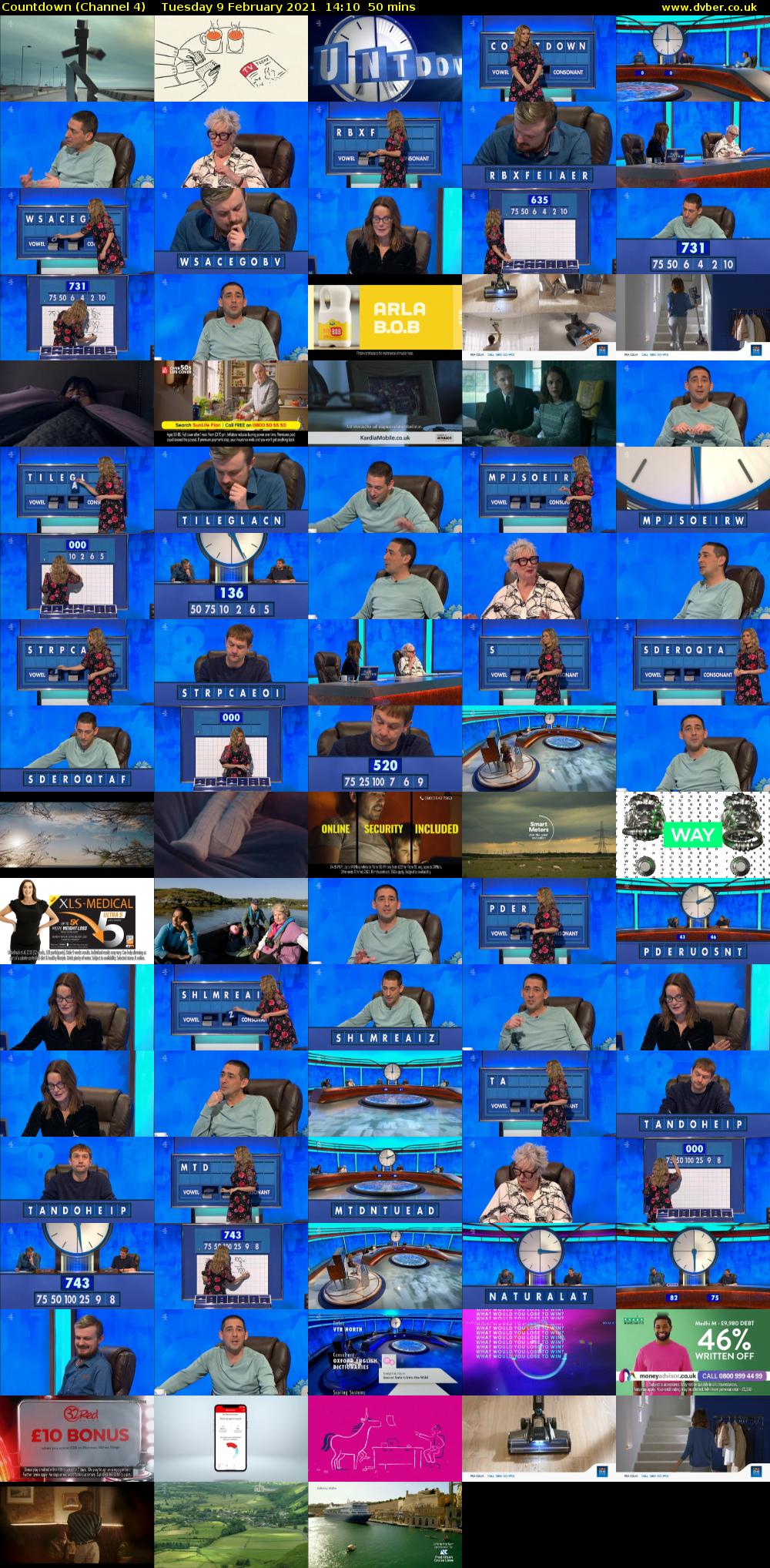 Countdown (Channel 4) Tuesday 9 February 2021 14:10 - 15:00