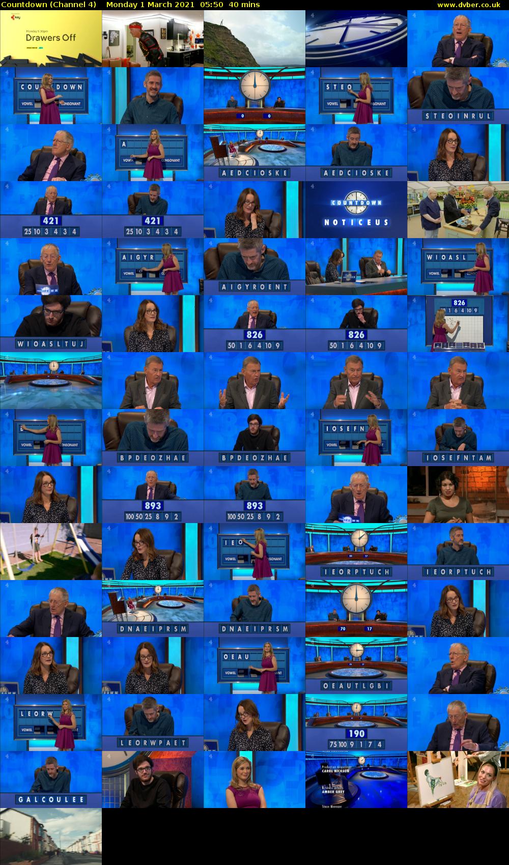 Countdown (Channel 4) Monday 1 March 2021 05:50 - 06:30