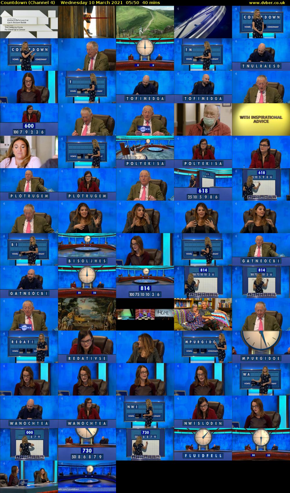 Countdown (Channel 4) Wednesday 10 March 2021 05:50 - 06:30