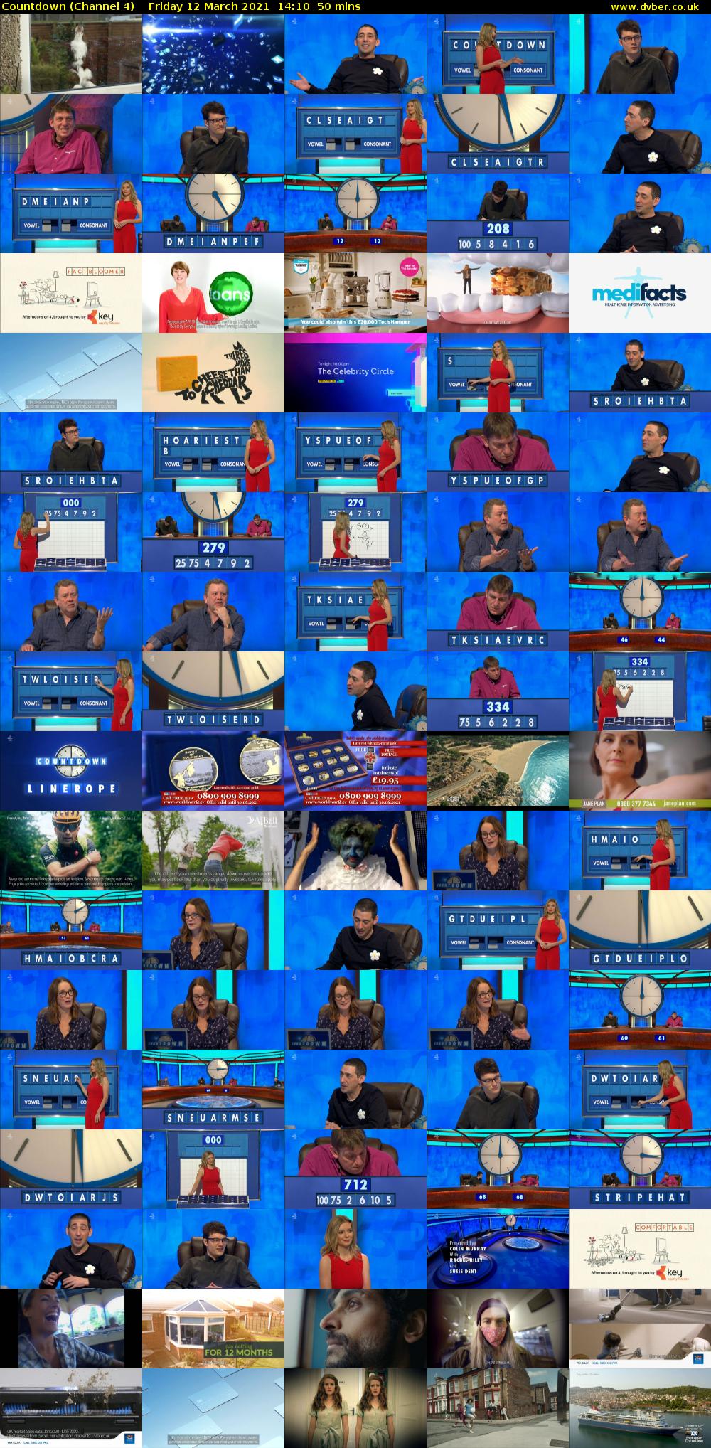 Countdown (Channel 4) Friday 12 March 2021 14:10 - 15:00