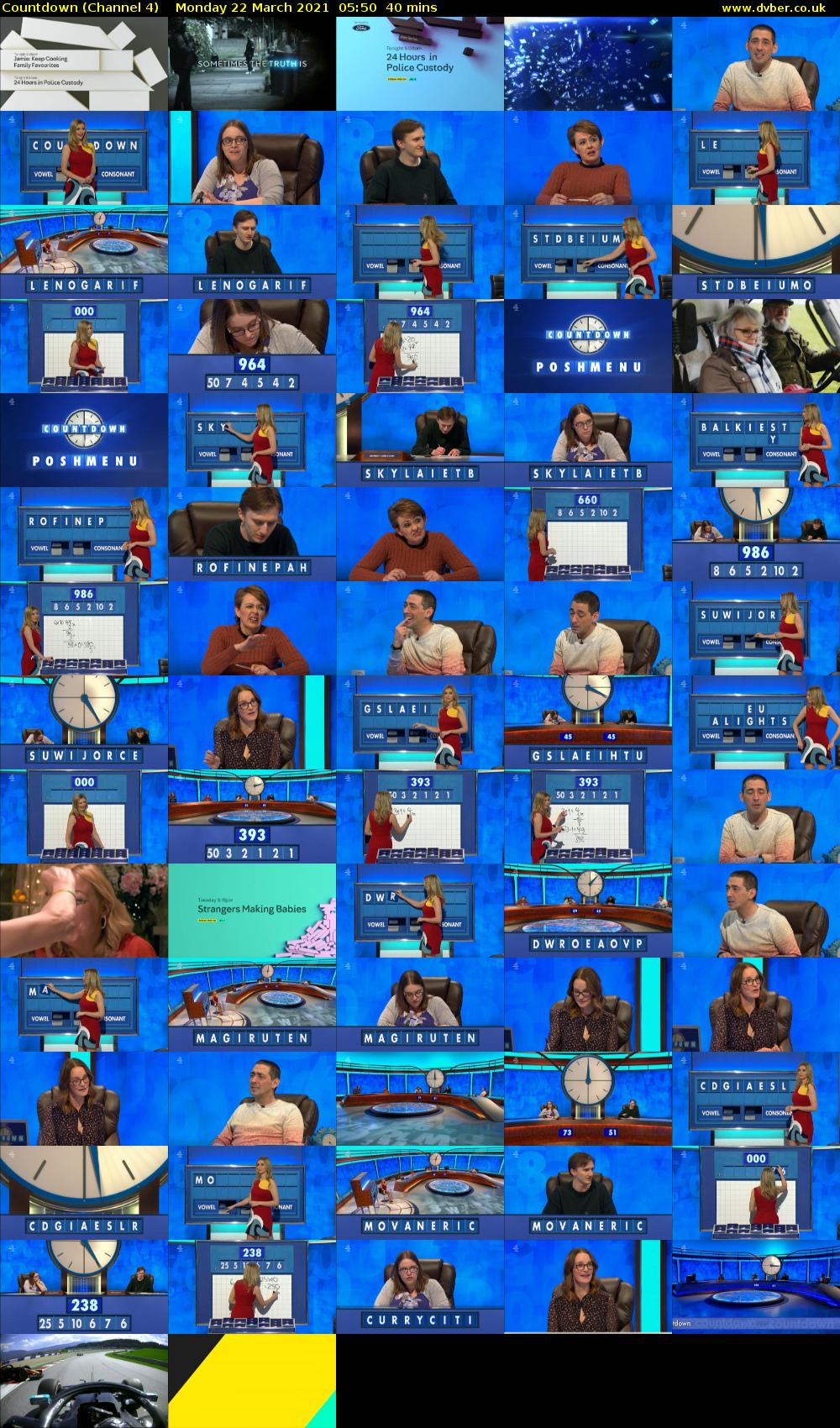 Countdown (Channel 4) Monday 22 March 2021 05:50 - 06:30