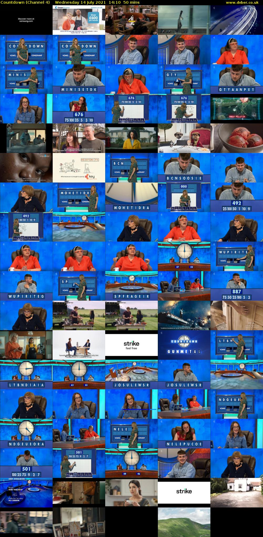Countdown (Channel 4) Wednesday 14 July 2021 14:10 - 15:00
