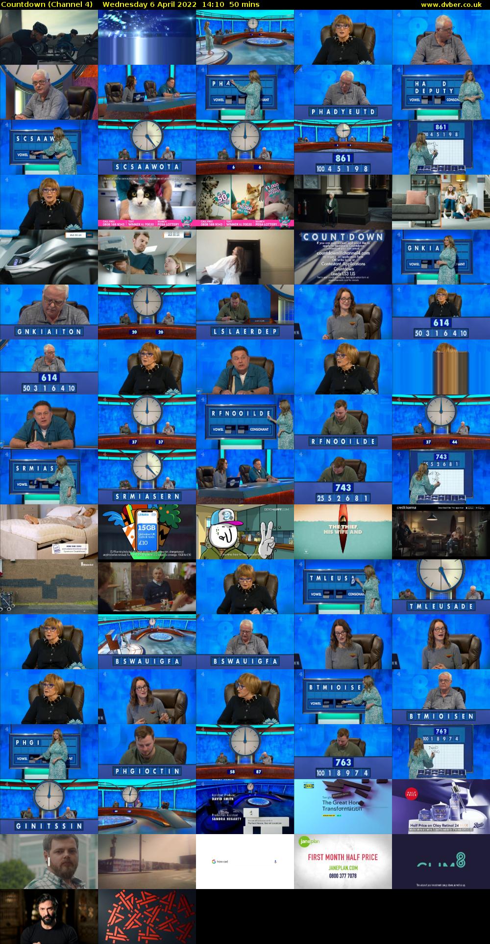 Countdown (Channel 4) Wednesday 6 April 2022 14:10 - 15:00