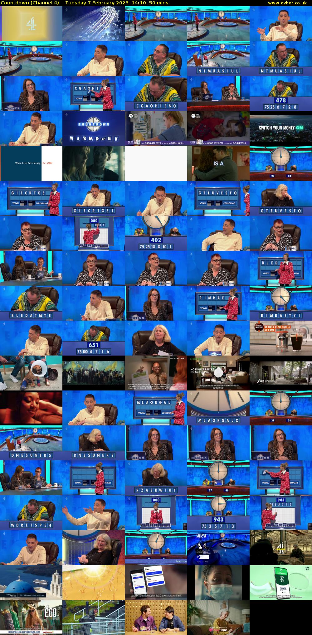Countdown (Channel 4) Tuesday 7 February 2023 14:10 - 15:00