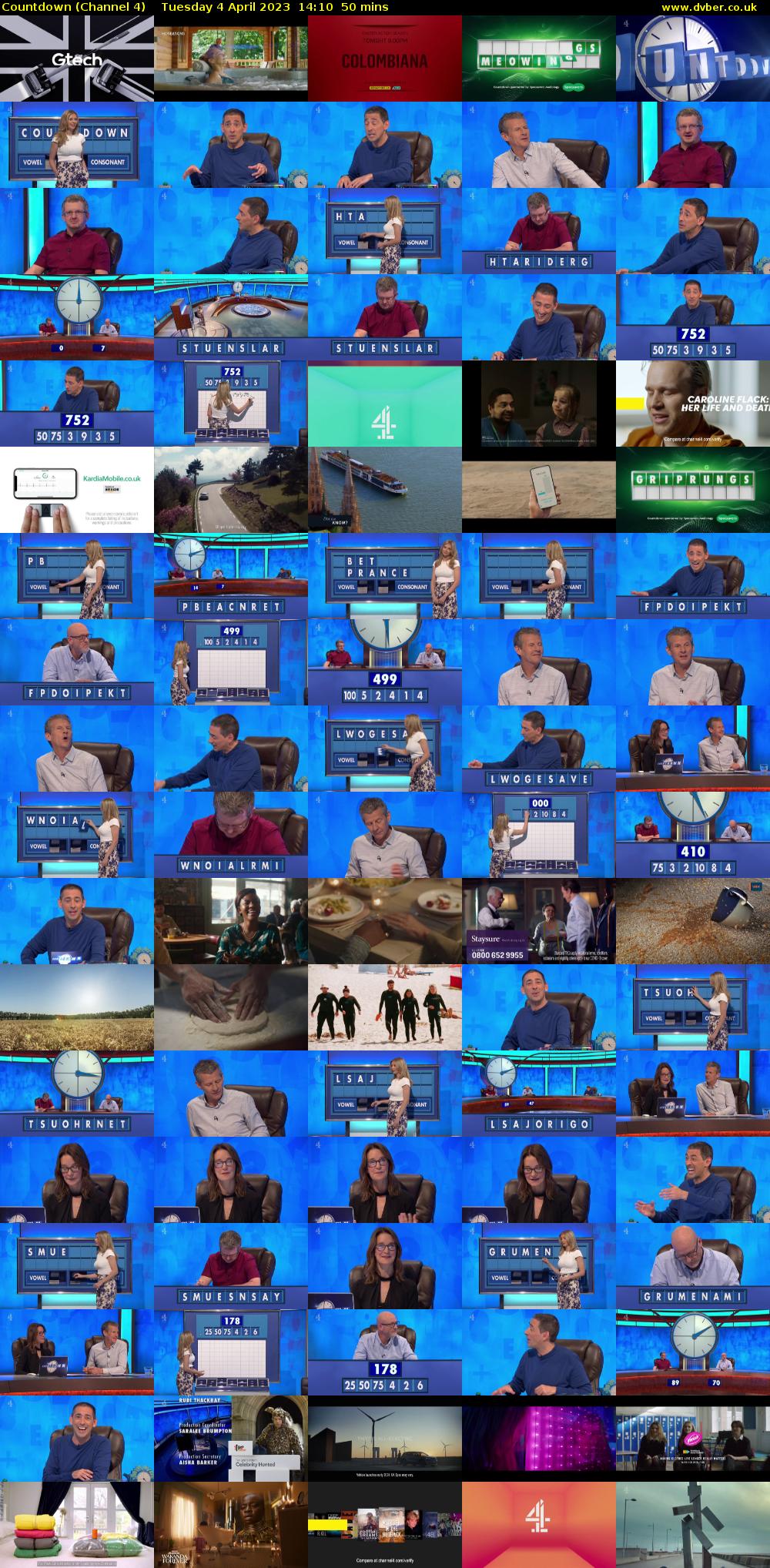 Countdown (Channel 4) Tuesday 4 April 2023 14:10 - 15:00