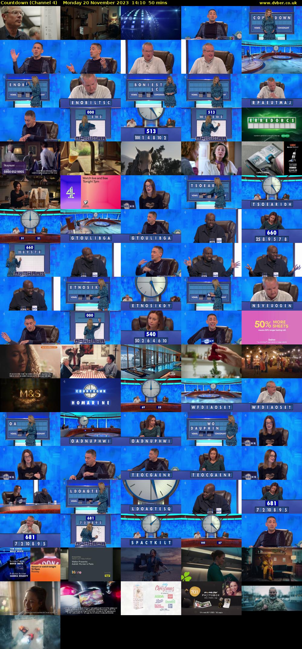 Countdown (Channel 4) Monday 20 November 2023 14:10 - 15:00