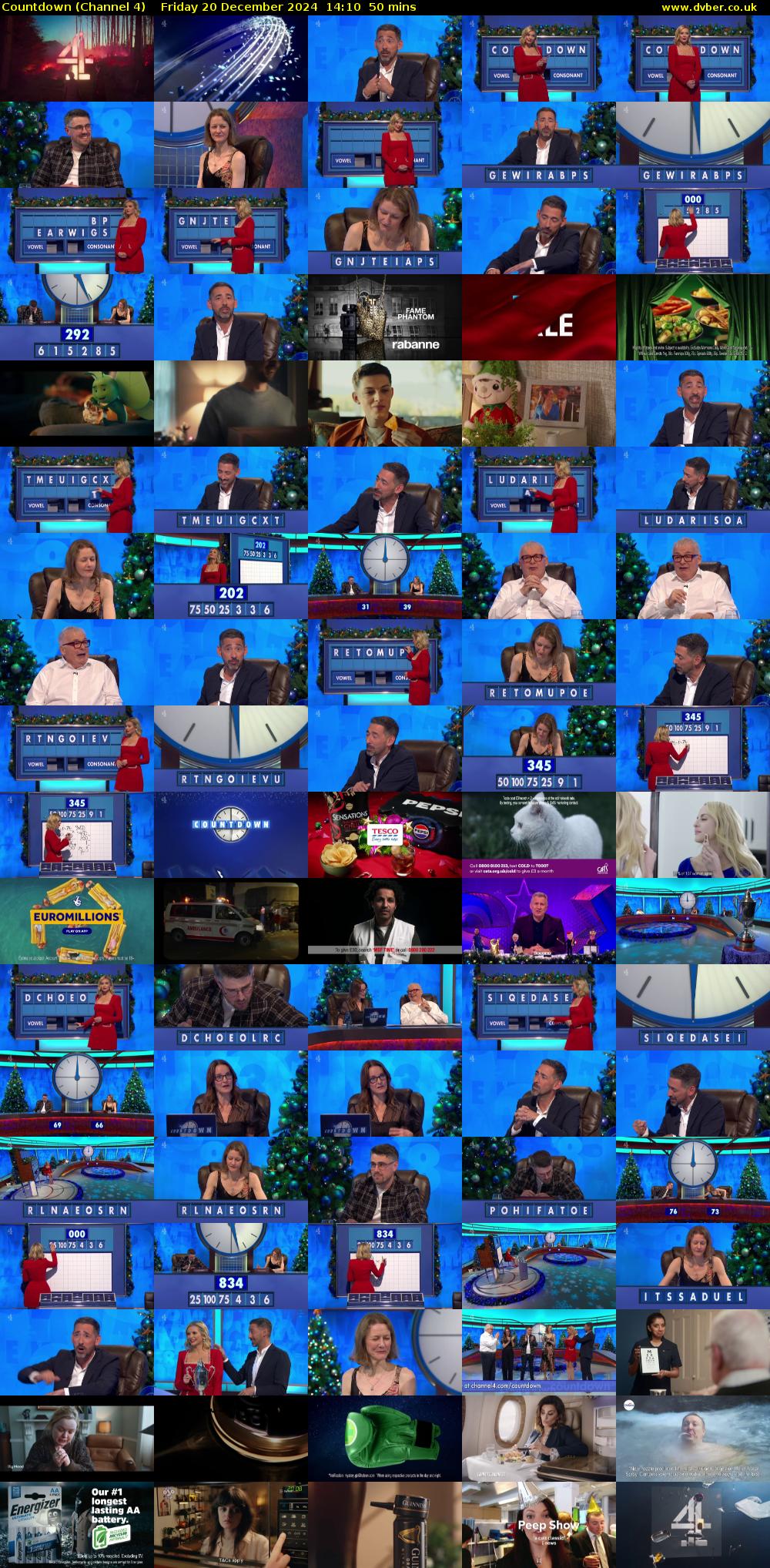 Countdown (Channel 4) Friday 20 December 2024 14:10 - 15:00