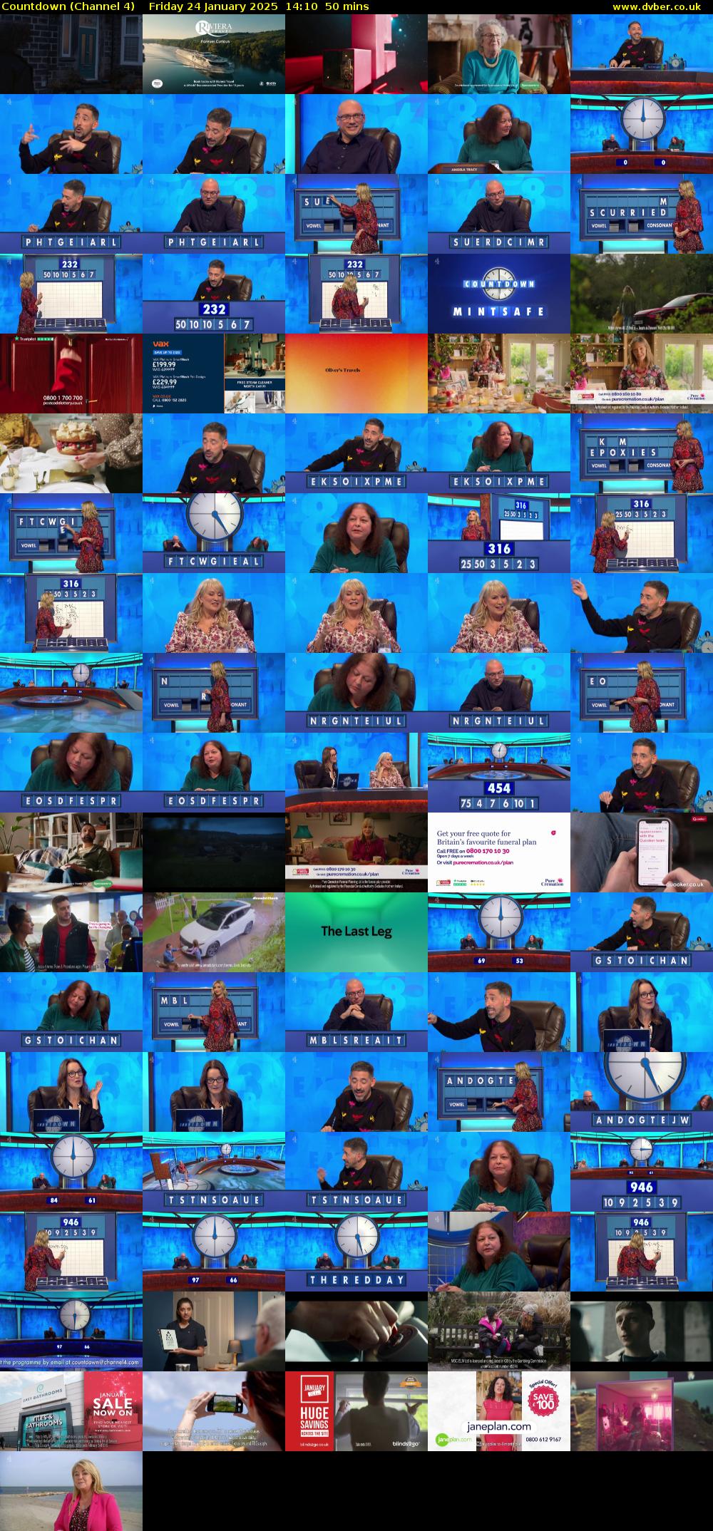 Countdown (Channel 4) Friday 24 January 2025 14:10 - 15:00