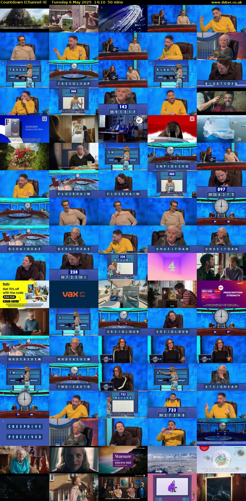 Countdown (Channel 4) Tuesday 6 May 2025 14:10 - 15:00