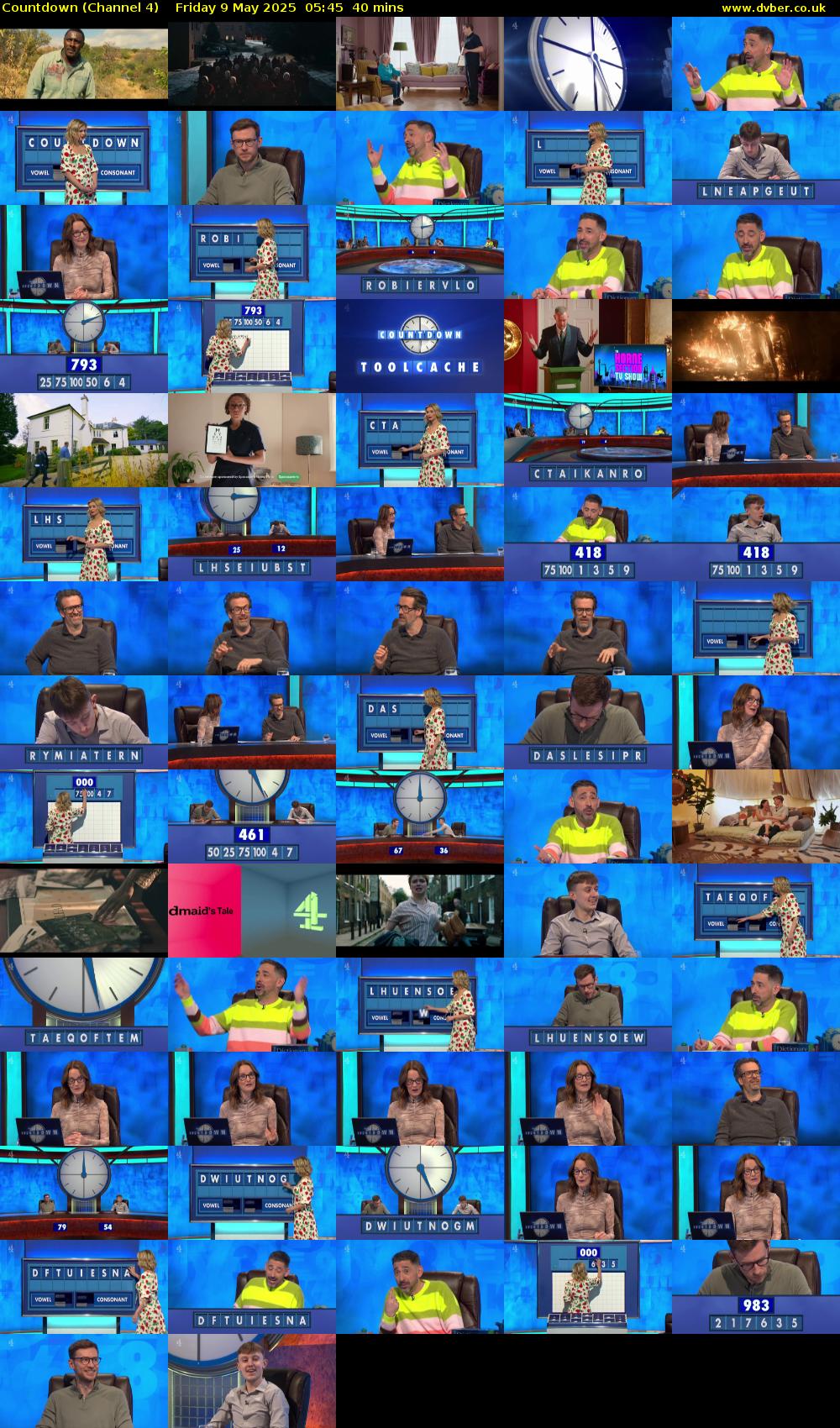 Countdown (Channel 4) Friday 9 May 2025 05:45 - 06:25