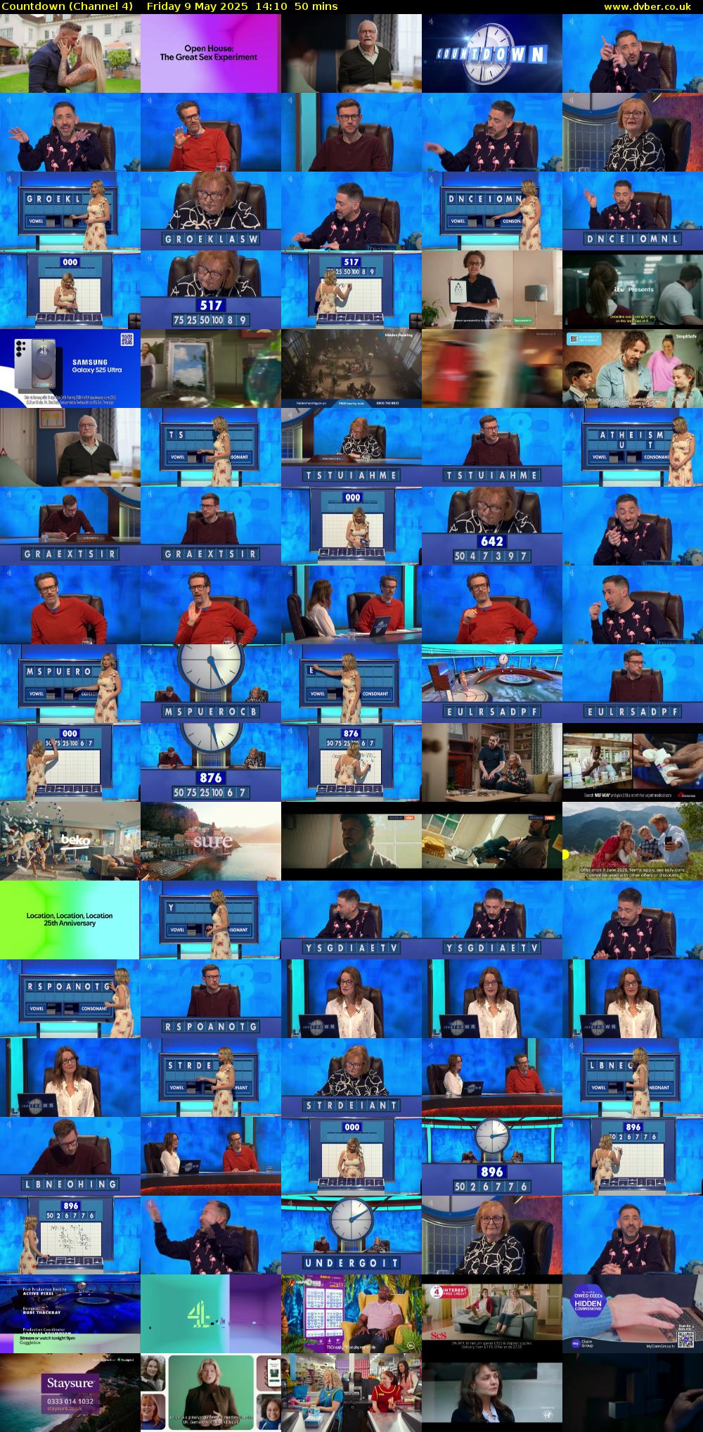 Countdown (Channel 4) Friday 9 May 2025 14:10 - 15:00