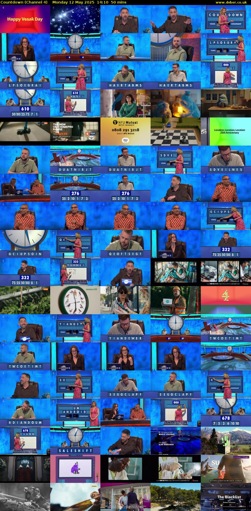 Countdown (Channel 4) Monday 12 May 2025 14:10 - 15:00