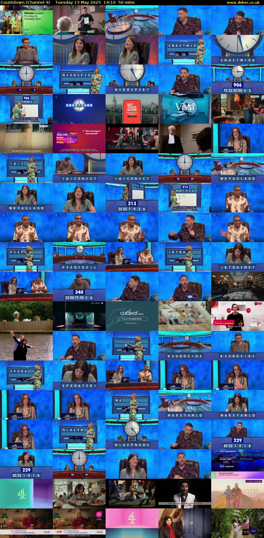 Countdown (Channel 4) Tuesday 13 May 2025 14:10 - 15:00