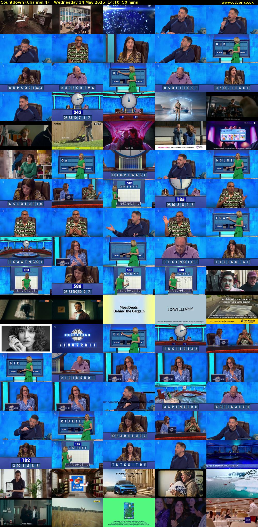 Countdown (Channel 4) Wednesday 14 May 2025 14:10 - 15:00