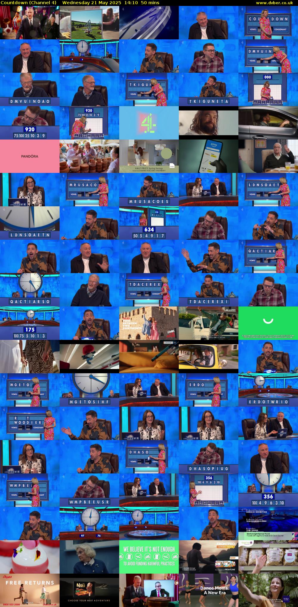 Countdown (Channel 4) Wednesday 21 May 2025 14:10 - 15:00