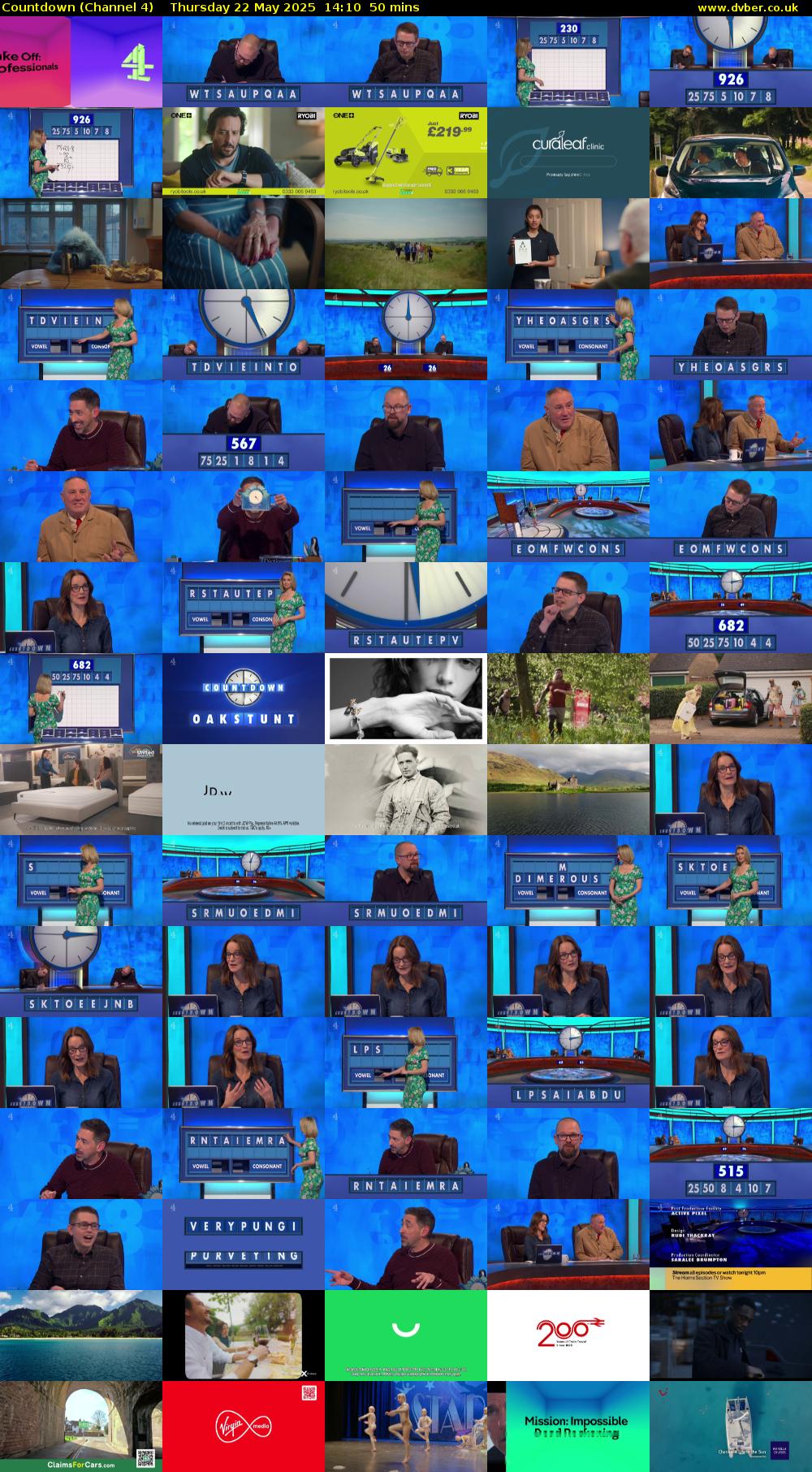 Countdown (Channel 4) Thursday 22 May 2025 14:10 - 15:00