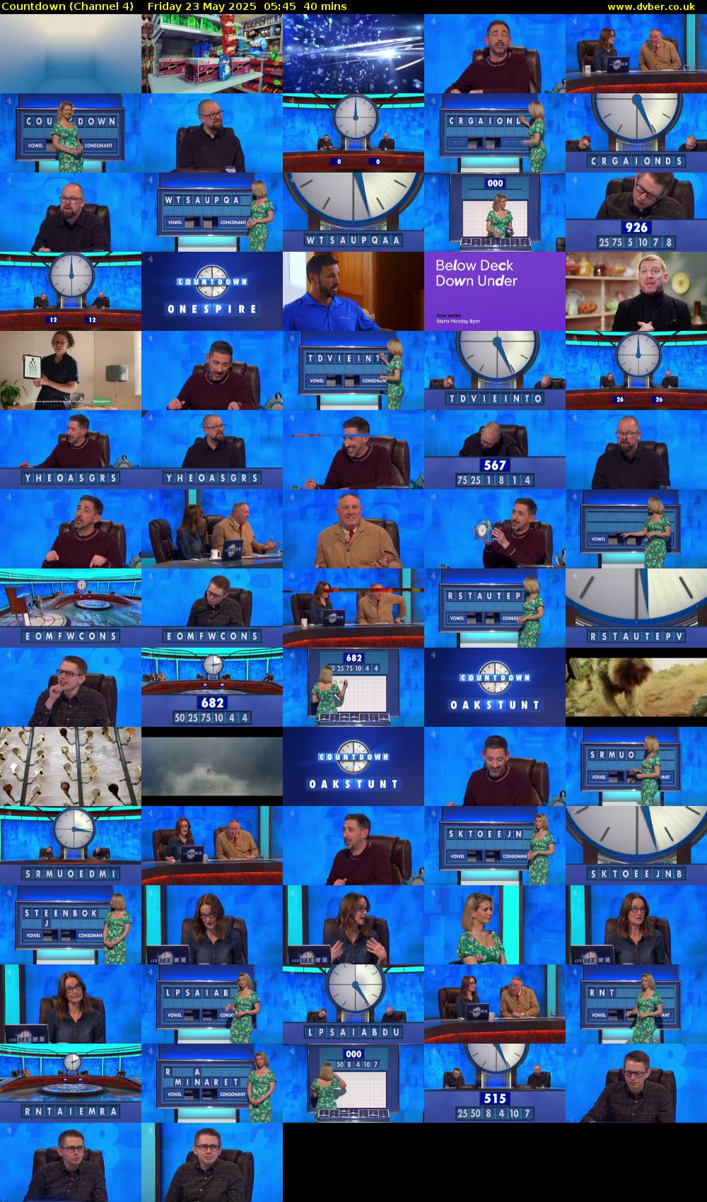 Countdown (Channel 4) Friday 23 May 2025 05:45 - 06:25